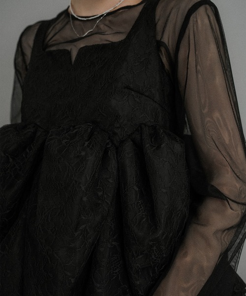 et.UNiVER パンツドレス Sheer Peplum Overlay Top＆Pants : ZOZOTOWN
