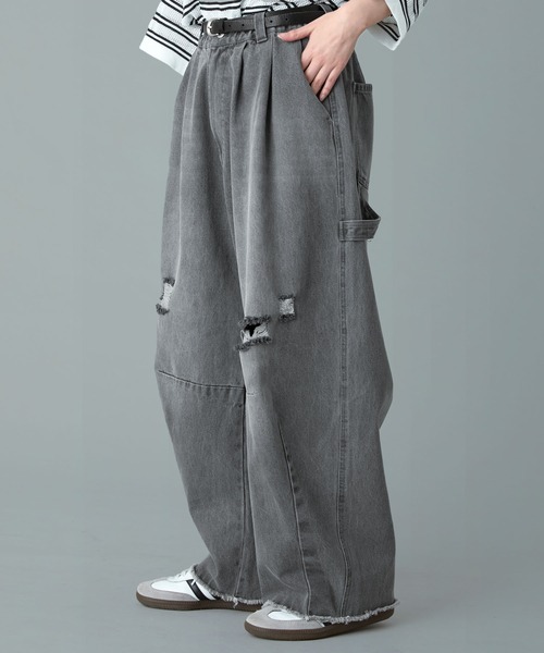 「RUUBON」 デニムパンツ S グレー メンズ_画像6