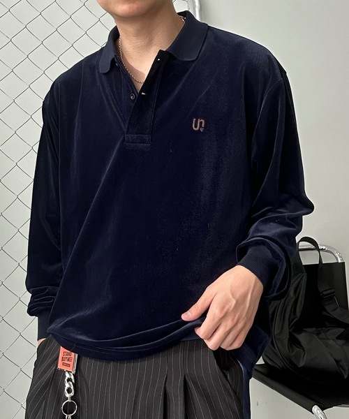 ENYCE ポロシャツ ベロア 3XL 長袖 UNDERSTATEMENTs ポロシャツ 「ユニセックス」 ベロア刺繍ポロシャツ