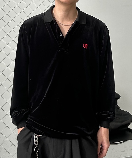 UNDERSTATEMENTs ポロシャツ 「ユニセックス」 ベロア刺繍ポロシャツ