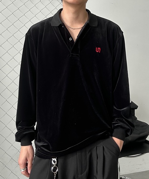 UNDERSTATEMENTs ポロシャツ 「ユニセックス」 ベロア刺繍ポロシャツ