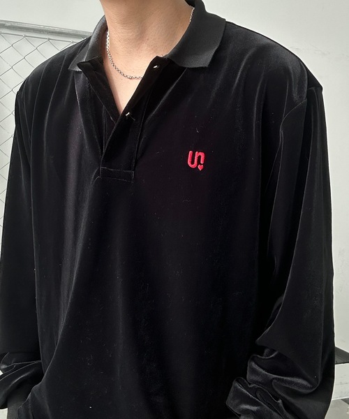 UNDERSTATEMENTs ポロシャツ 「ユニセックス」 ベロア刺繍ポロシャツ