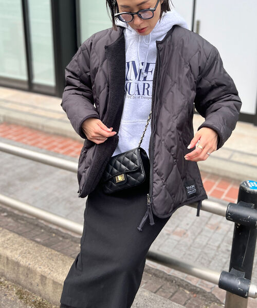 TAION（タイオン） 中綿ブルゾン FREE ブラック レディース : ZOZOTOWN