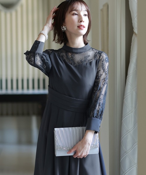 「PourVous」 長袖ワンピース M カーキ レディース_画像5