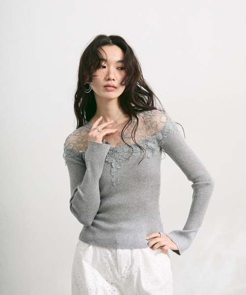 tシャツ シアーレースリブトップス レディース : ZOZOTOWN Yahoo!店