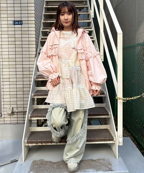 ジャケット・アウター Candy Stripper FRILL LACY JERSEY BLOUSON FRILL LACY JERSEY BLOUSON | Candy Stripper（キャンディ