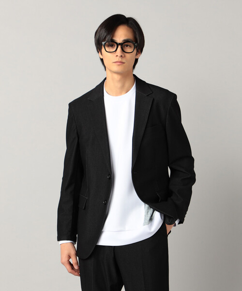 ジャケット テーラードジャケット 「接触冷感」「セットアップ対応」4WAYストレッチデニムライクジャージー テーラードジャケット メンズの画像