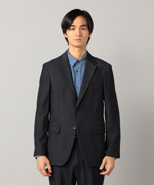ジャケット テーラードジャケット 「接触冷感」「セットアップ対応」4WAYストレッチデニムライクジャージー テーラードジャケット メンズの画像