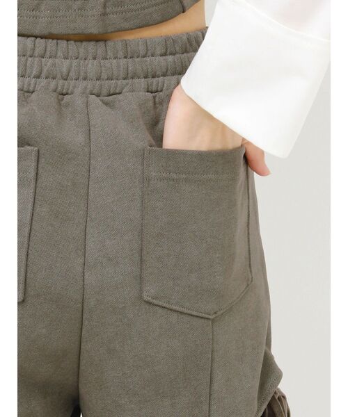 ワイドパンツ パンツ サイドリボンスウェットパンツ「セットアップ着用可能」 レディースの画像