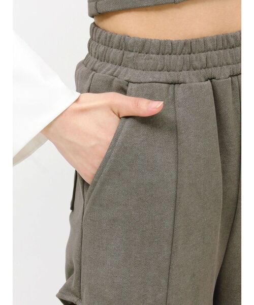 ワイドパンツ パンツ サイドリボンスウェットパンツ「セットアップ着用可能」 レディースの画像