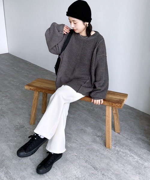 「reca」 長袖ニット M ライム レディース_画像4