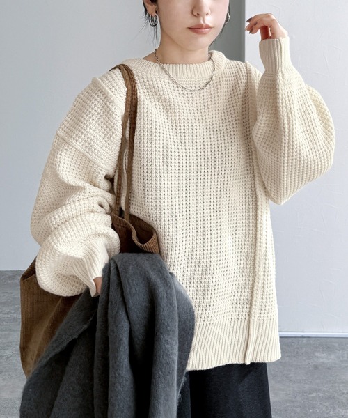 「reca」 長袖ニット M ライム レディース_画像9