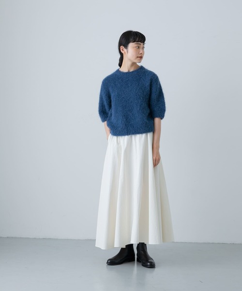 「かぐれ」 半袖ニット FREE グレー レディース_画像8