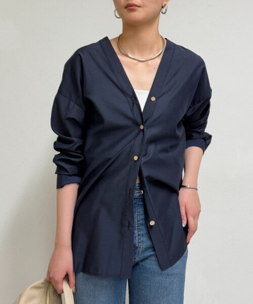 loungedress　ラウンジドレス　ブラウス　ブラック　B969 ダブルクロスVブラウス | LOUNGEDRESS(ラウンジドレス)レディース