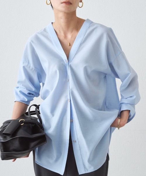 Loungedress ラウンジドレス 長袖シャツ 長袖ブラウス イエロー Loungedress（シャツ/ブラウス(長袖/七分) ・ イエロー/黄色系）の