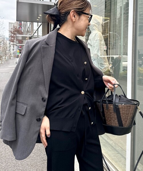 「Rie Miller」 ニットカーディガン 38 ベージュ レディース_画像9