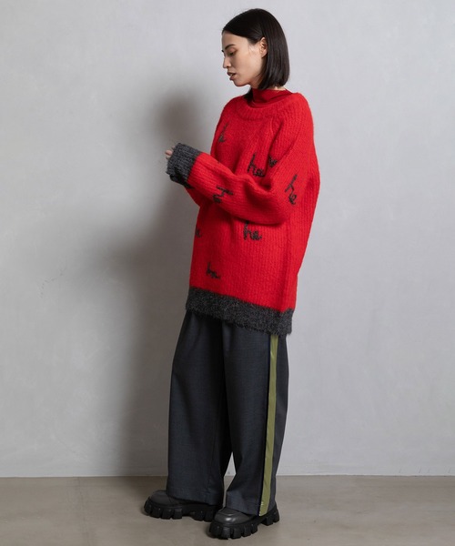 「MARECHAL TERRE」 長袖ニット MEDIUM パープル レディース_画像5