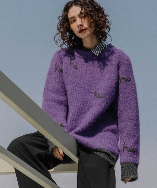 「MARECHAL TERRE」 長袖ニット MEDIUM パープル レディース_画像8