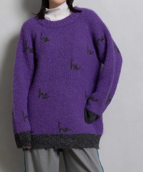 「MARECHAL TERRE」 長袖ニット MEDIUM パープル レディース_画像9