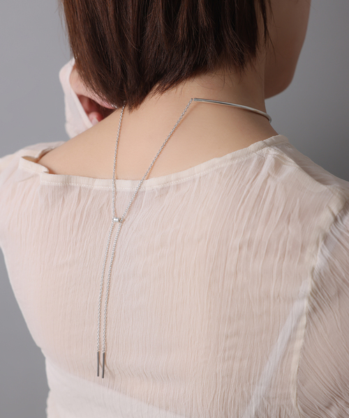 ネックレス 「SAMH by LILAS」ラリエットパイプチョーカー SV レディースの画像