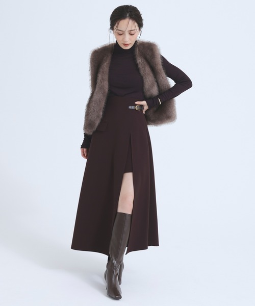 「anuans」 キュロット MEDIUM バーガンディー レディースの画像