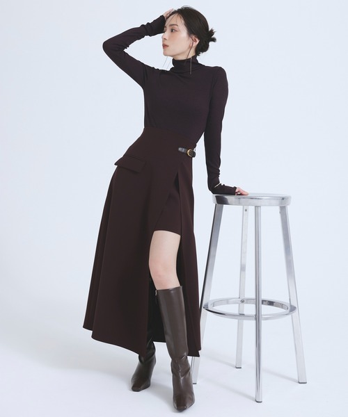 「anuans」 キュロット MEDIUM バーガンディー レディースの画像