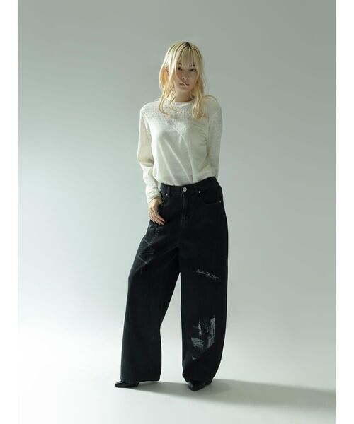 ワイドパンツ ジーンズ デニム デニムパンツ GRAPHIC STRAIGHT DENIM
