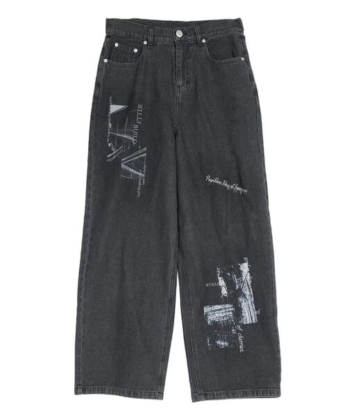 ワイドパンツ ジーンズ デニム デニムパンツ GRAPHIC STRAIGHT DENIM
