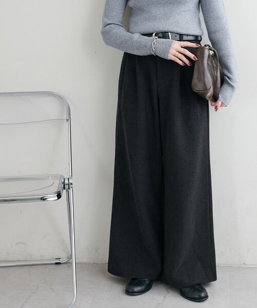 「DISCOAT」 パンツ LARGE チャコールグレー レディース_画像4