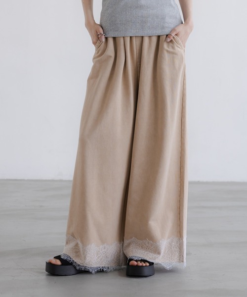 ワイドパンツ スウェットパンツ ジャージ スウェットレースワイドパンツ　670341 レディースの画像