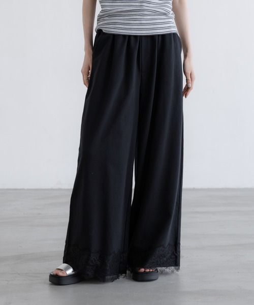 ワイドパンツ スウェットパンツ ジャージ スウェットレースワイドパンツ　670341 レディースの画像