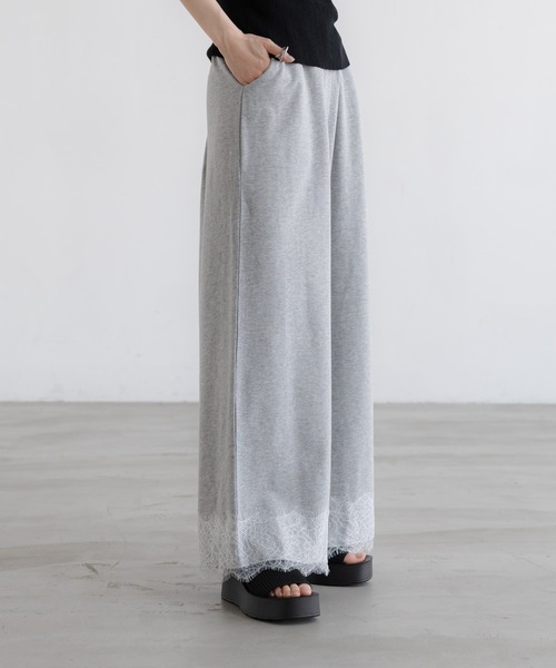 ワイドパンツ スウェットパンツ ジャージ スウェットレースワイドパンツ　670341 レディースの画像