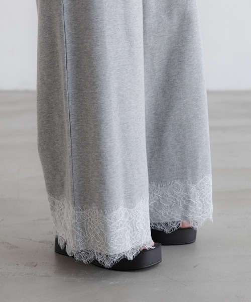 ワイドパンツ スウェットパンツ ジャージ スウェットレースワイドパンツ　670341 レディースの画像