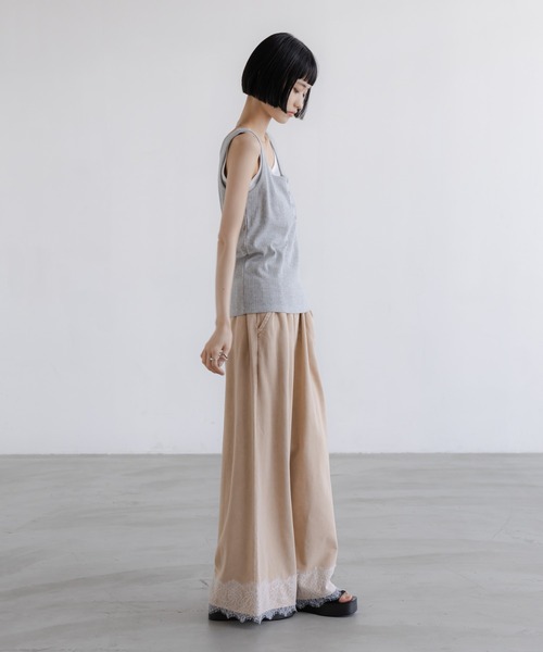 ワイドパンツ スウェットパンツ ジャージ スウェットレースワイドパンツ　670341 レディースの画像