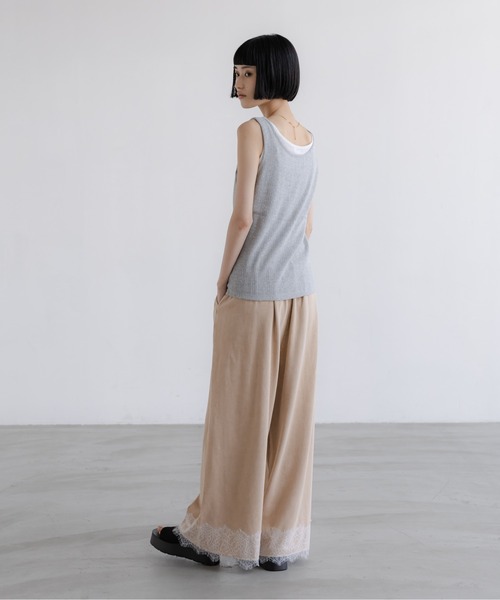 ワイドパンツ スウェットパンツ ジャージ スウェットレースワイドパンツ　670341 レディースの画像
