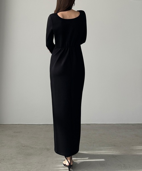 「Louere」 長袖ワンピース X-LARGE チャコール レディース_画像9
