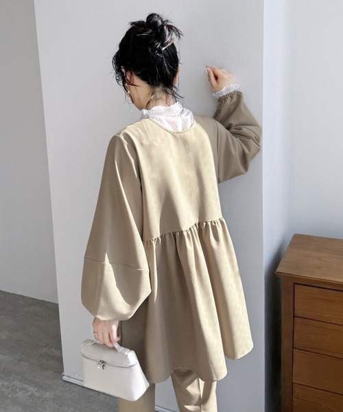 「reca」 長袖チュニック L ネイビー レディース_画像9
