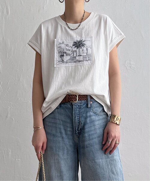 LBC（エルビーシー） tシャツ 半袖 冷感フレンチスリーブ刺繍Tシャツ