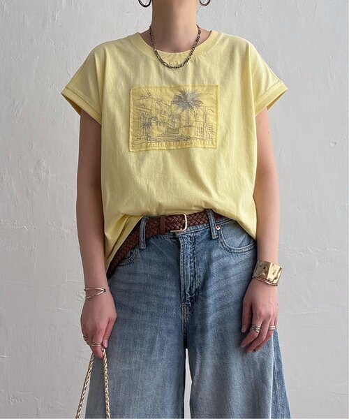 LBC（エルビーシー） tシャツ 半袖 冷感フレンチスリーブ刺繍Tシャツ