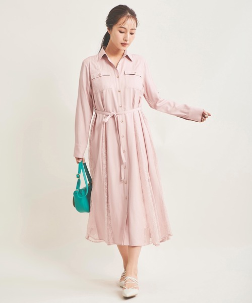 「The Virgnia」 シャツワンピース 38 ネイビー レディース_画像9