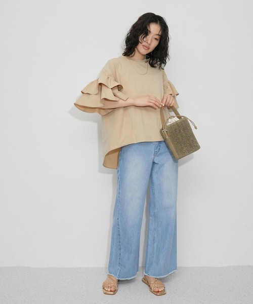 「ADAM ET ROPE'」 フラットサンダル 23.5cm シルバー レディース_画像4
