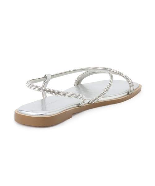 「ADAM ET ROPE'」 フラットサンダル 23.5cm シルバー レディース_画像8