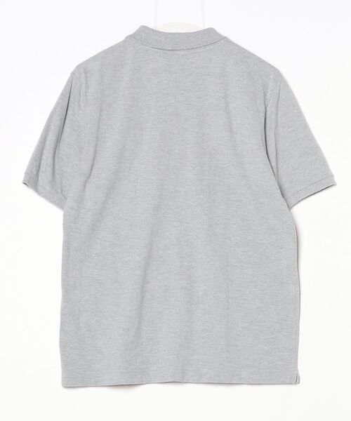 「BEAMS T」 ワンポイント半袖ポロシャツ M グレー メンズ_画像2