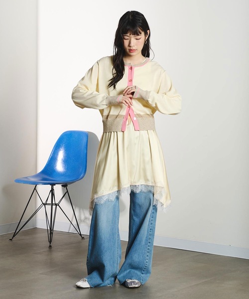 ROSE BUD - ROSE BUD 配色カーデ ROSE BUD（ローズバッド） ニット セーター COLOR CARDIGAN レディース