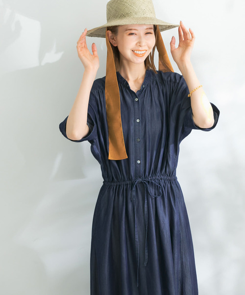「URBAN RESEARCH ROSSO」 半袖ワンピース FREE ブルー レディース_画像3