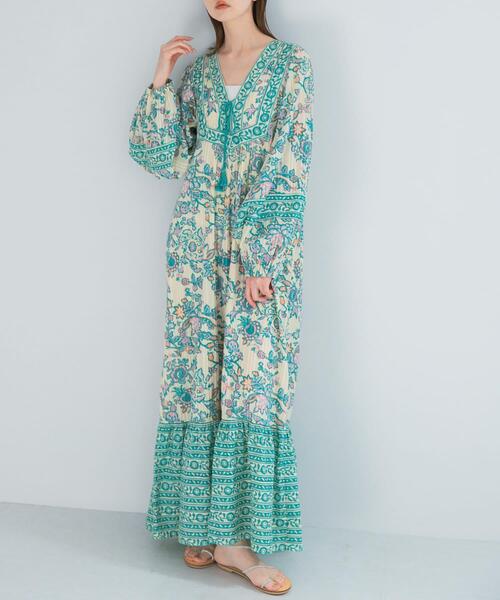 sara mallika　PAISLEY FLOWER PRINT DRESS ワンピース sara mallika PAISLEY FLOWER PRINT DRESS : ZOZOTOWN