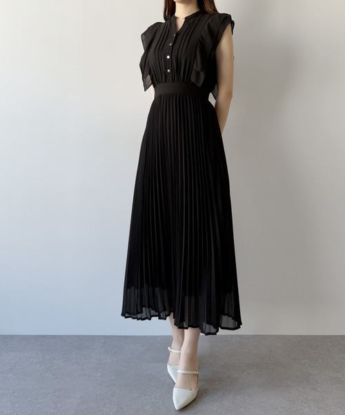 「mipiarl」 半袖ワンピース MEDIUM チャコール レディース_画像7