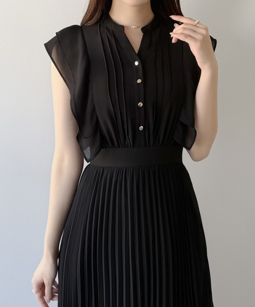 「mipiarl」 半袖ワンピース MEDIUM チャコール レディース_画像9