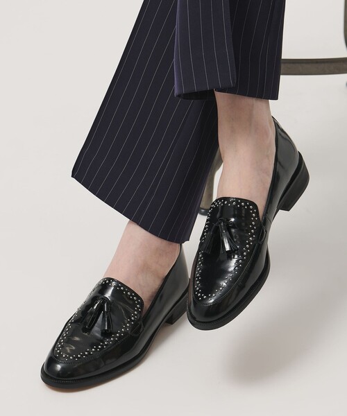 タッセルローファー ブラック UNITED ARROWS（ユナイテッドアローズ） ローファー スタッズ タッセル