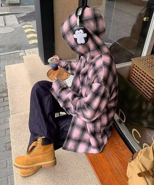 ピ*☆様 Supreme チェック柄フード付きシャツ M Ressaca（レサーカ） シャツ フード付きチェック柄シャツ メンズ